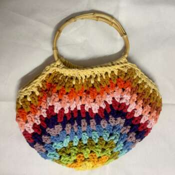 Torebka mała z bambusowymi rączkami